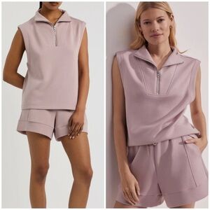 Varley Magnolia Sleeveless Half Zip Tank SZ S